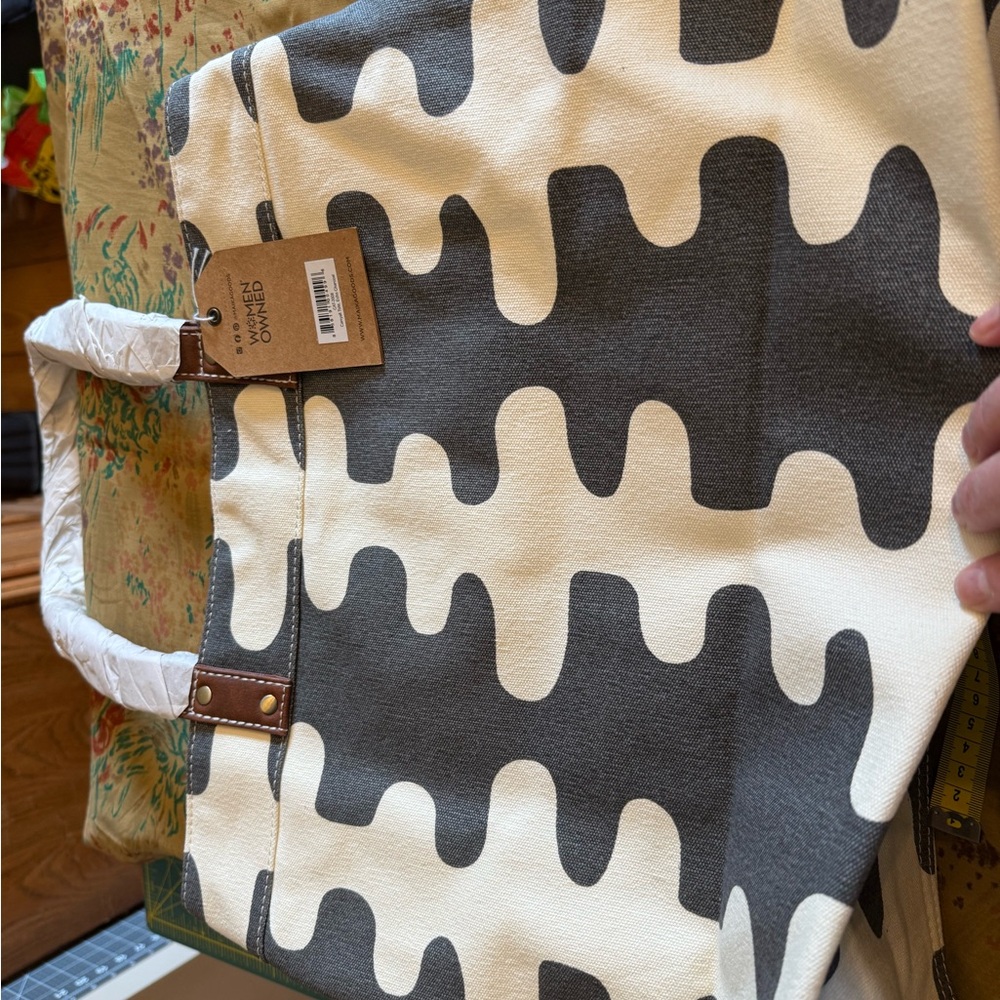 COPY - Maika Gray and Cream Tote Bag